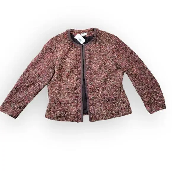 Chico's Rainbow Shine Vikey Wool Blend Multicolor Blazer Jacket Women Sz 2 / L - Picture 2 of 16